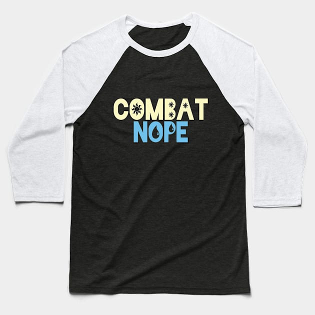 White-Blue Nope Combat Baseball T-Shirt by CandD